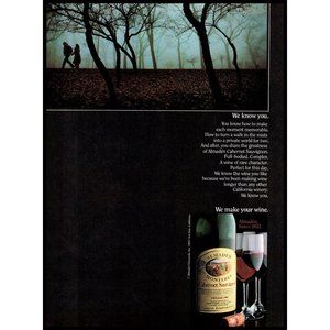 1983 Almaden Cabernet Sauvignon Wine Vintage Print California Foggy Forest Photo